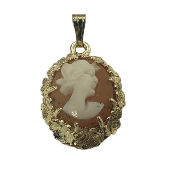 Vintage 14 Karat Yellow Gold Cameo Brooch/Pendant #13090 - Picture 1 of 6